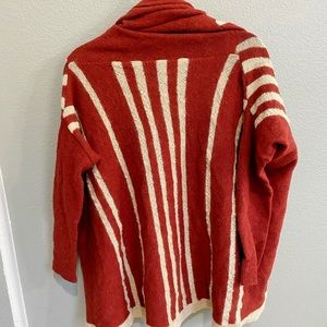 Dark Red Wool Pancho Sweater